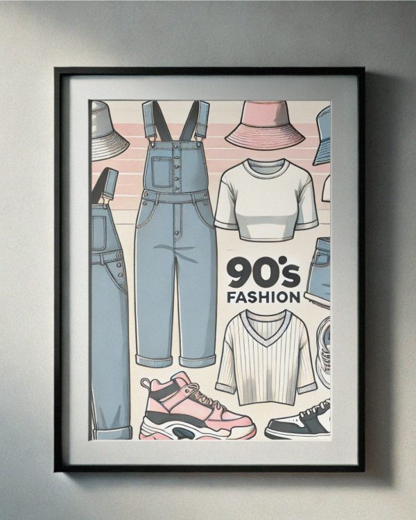 90’s Retro Printable Wall Art - Vintage Fashion Icons