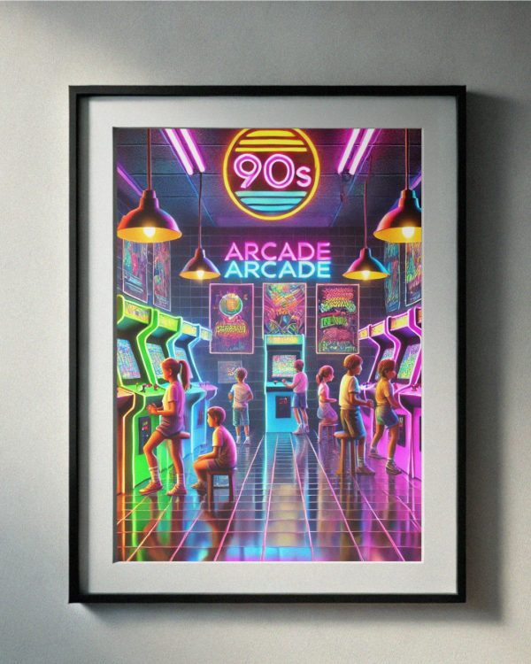 90’s Arcade Room Neon Printable Wall Art