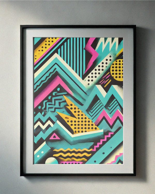 90’s Geometric Neon Printable Art