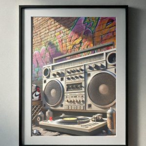 90’s Boombox & Graffiti Urban Art Printable