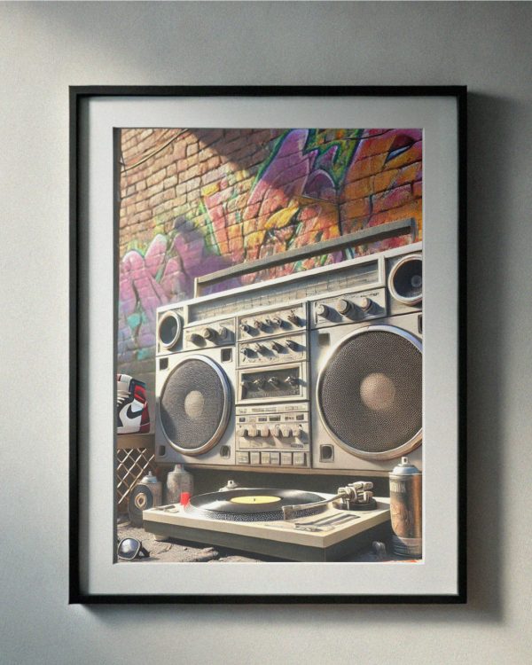 90’s Boombox & Graffiti Urban Art Printable