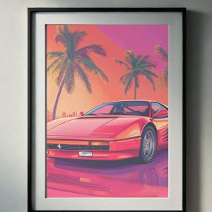 90’s Miami Sunset Supercar Printable Art